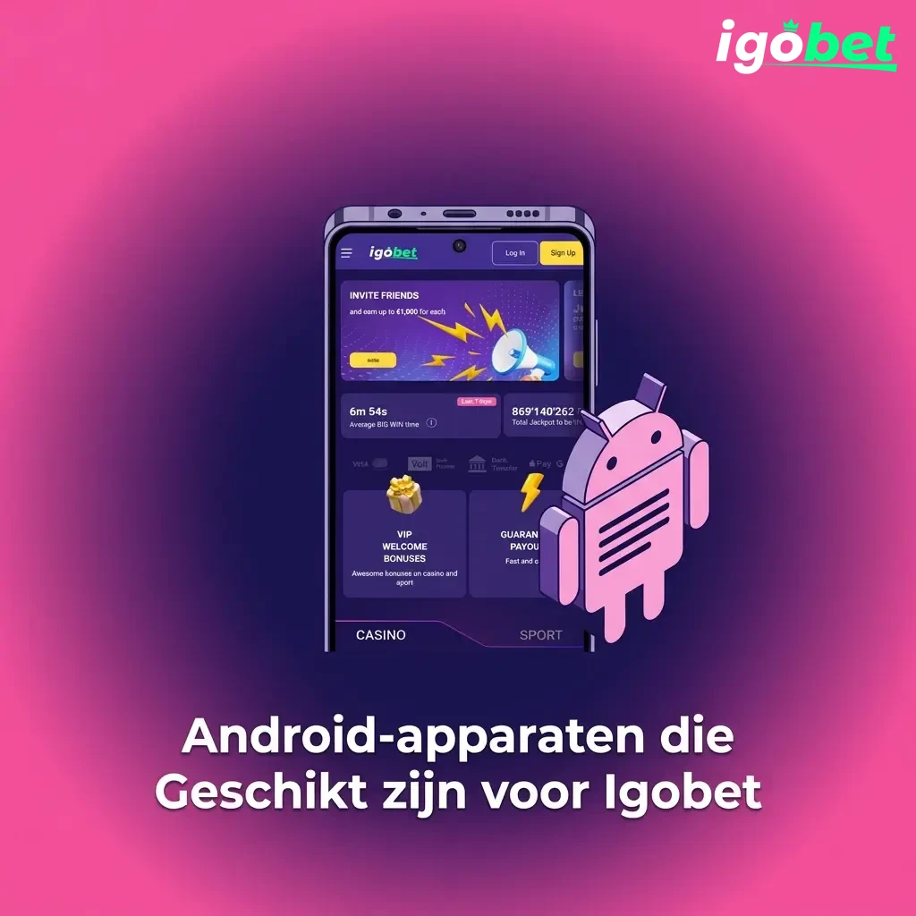 Android-apparaten compatibel met Igobet PWA, waaronder Samsung, Google Pixel, OnePlus, Xiaomi en Sony modellen