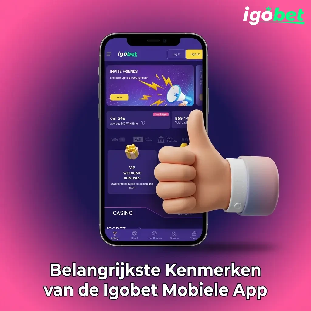 Igobet mobiele app kenmerken: welkomstbonus, iDEAL, live casino en SSL-beveiliging voor Nederlandse spelers