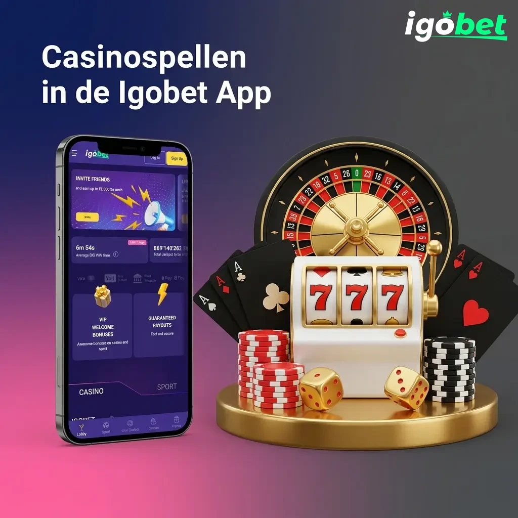 Casinospellen in de Igobet App met populaire titels van Pragmatic Play, NetEnt en Evolution Gaming