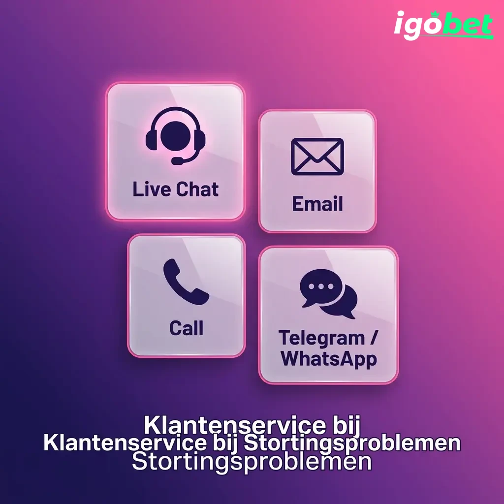 Igobet klantenservice kanalen voor stortingsproblemen: live chat, e-mail, FAQ en telefoon