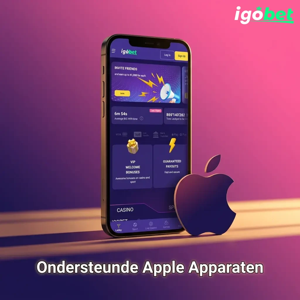 Ondersteunde Apple apparaten voor Igobet-app: iPhone, iPad en iPod Touch modellen compatibel