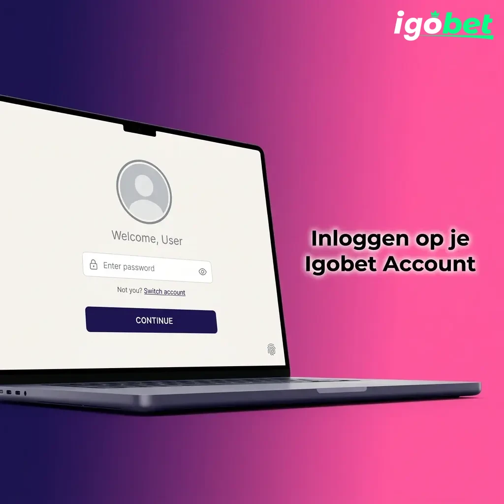 Stappen om in te loggen op je Igobet account via e-mailadres en wachtwoord op het inlogscherm