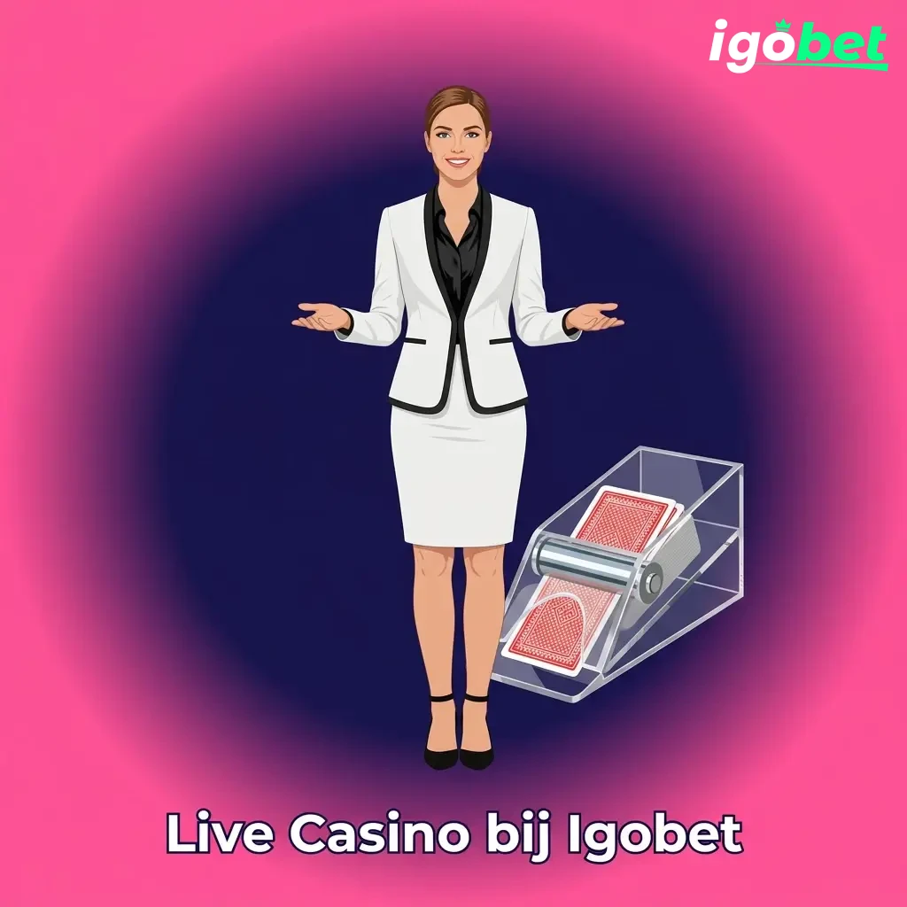 Live casino bij Igobet met echte dealers voor blackjack, roulette, baccarat, poker en game shows via videoverbinding.