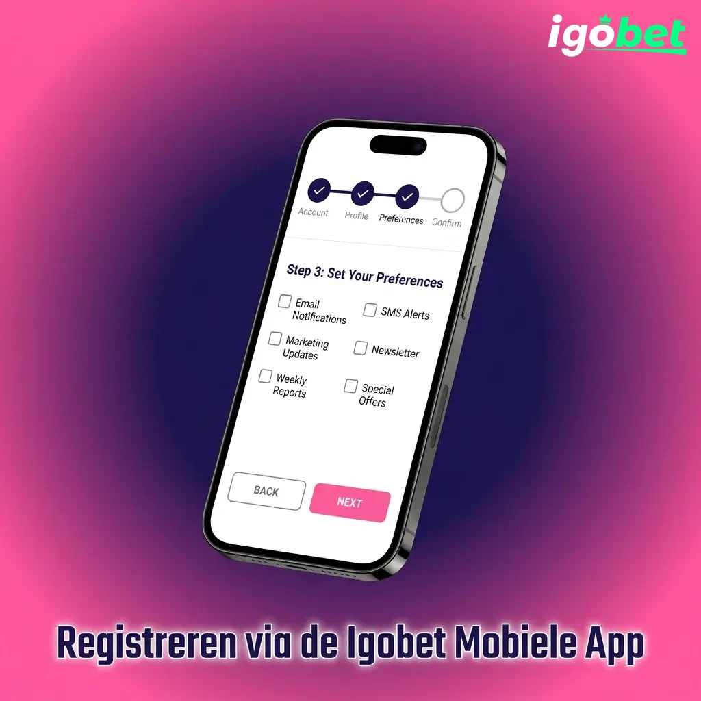Stap-voor-stap registratie via de Igobet mobiele app op iPhone of iPad voor nieuwe gebruikers