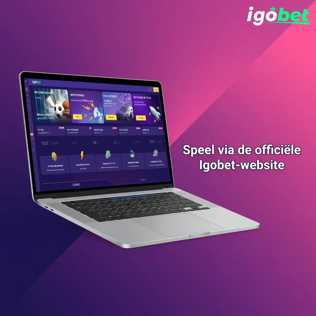 Igobet officiële website met sportbetting, live casino, gokkasten en tafelspellen toegankelijk via browser