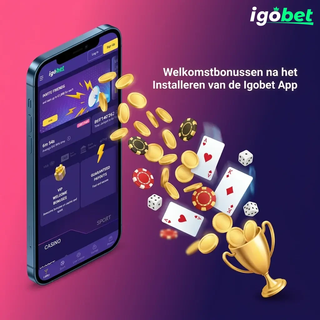 Igobet app welkomstbonus: 600% tot €10.000 + 800 gratis spins casino en €300 + 75 spins sport